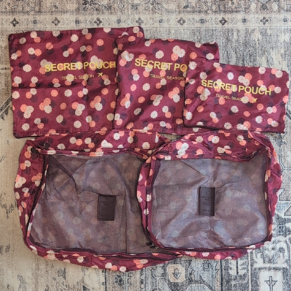 Travel Season Floral Bag Set - Pink